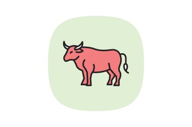 Bull Standing Still, vektör, piksel mükemmel, illüstratör dosyası