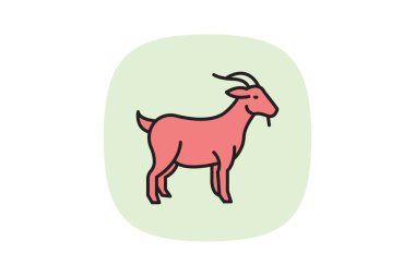 Keçi Gölgede, vektör, piksel mükemmel, illüstratör dosyası