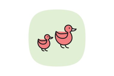 Ördekler Çizgide, vektör, piksel mükemmel, illüstratör dosyası