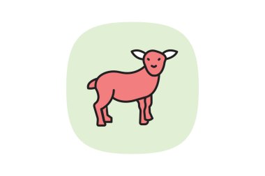 Bebek Kuzu Ayakta, vektör, piksel mükemmel, illüstratör dosyası