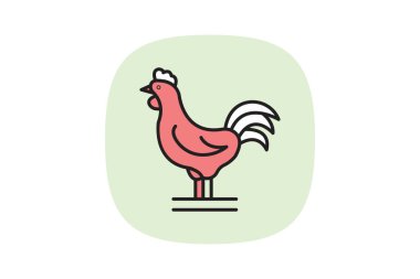 Rooster On Fence Post, vektör, piksel mükemmel, illüstratör dosyası