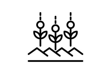 Yeşil Ekin Satırları, vektör, piksel mükemmel, illüstratör dosyası