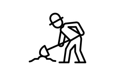 Çiftçi Kazma, vektör, piksel mükemmel, illüstratör dosyası