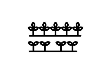 Satırlardaki Küçük Bitkiler, vektör, piksel mükemmel, illüstratör dosyası