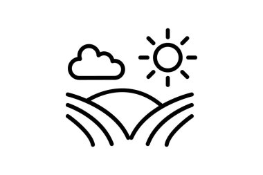 Ekinlerdeki Sabah Buğusu, vektör, piksel mükemmel, illüstratör dosyası