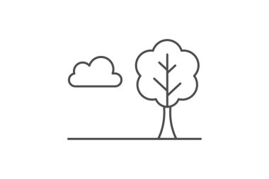 Alanın yanındaki ağaç, vektör, piksel mükemmel, illüstratör dosyası