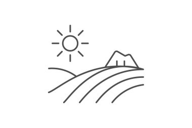 Hillside Tarım, vektör, piksel mükemmel, illüstratör dosyası