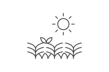 Ekinler Üzerindeki Güneş, vektör, piksel mükemmel, illüstratör dosyası