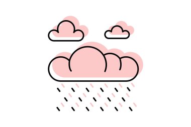 Alan Üzerine Yağmur, vektör, piksel mükemmel, illüstratör dosyası