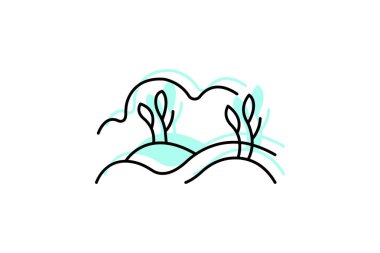 Çalılıklarlı Alan, vektör, piksel mükemmel, illüstratör dosyası