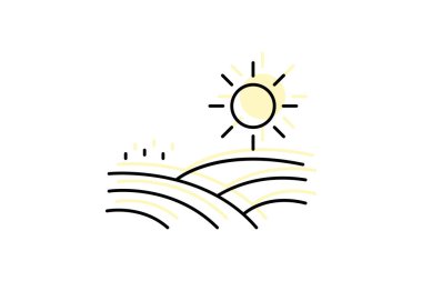 Erken Sabah Sahası, vektör, piksel mükemmel, illüstratör dosyası