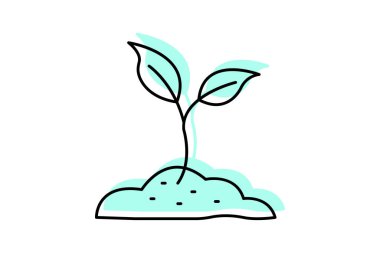 Filizlenme Toprakta, vektör, piksel mükemmel, illüstratör dosyası