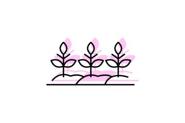 Düz Satır Ekinleri, vektör, piksel mükemmel, illüstratör dosyası