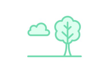 Alanın yanındaki ağaç, vektör, piksel mükemmel, illüstratör dosyası