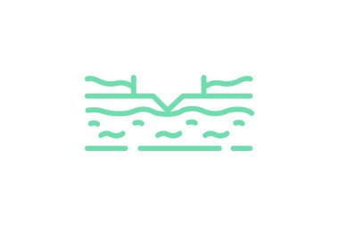 Alandaki Su Kanalları, vektör, piksel mükemmel, illüstratör dosyası