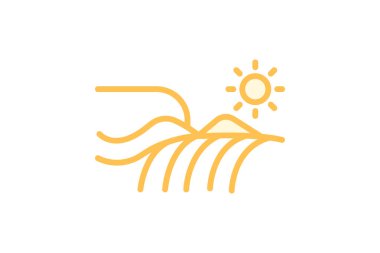 Hasat edilen Ekin Alanı, vektör, piksel mükemmel, illüstratör dosyası