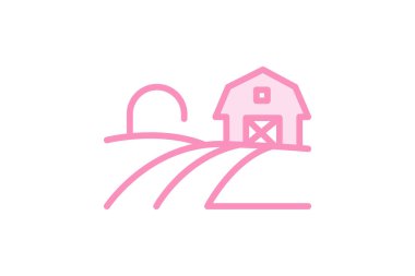 Ahır ve Alanlar, vektör, piksel mükemmel, illüstratör dosyası