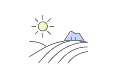 Hillside Tarım, vektör, piksel mükemmel, illüstratör dosyası