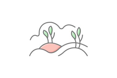 Çalılıklarlı Alan, vektör, piksel mükemmel, illüstratör dosyası