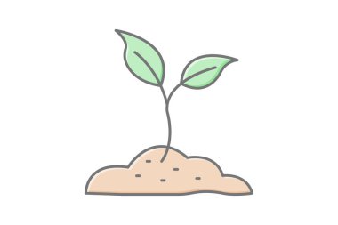 Filizlenme Toprakta, vektör, piksel mükemmel, illüstratör dosyası