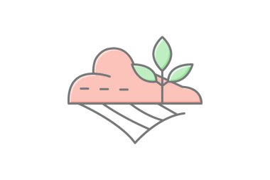 Çiftçilik Arazi Yaması, vektör, piksel mükemmel, illüstratör dosyası