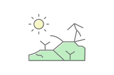 Kuru Mevsim Toprakları, vektör, piksel mükemmel, illüstratör dosyası