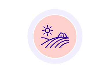 Hillside Tarım, vektör, piksel mükemmel, illüstratör dosyası