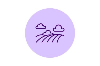 Bulutlu Alan, vektör, piksel mükemmel, illüstratör dosyası