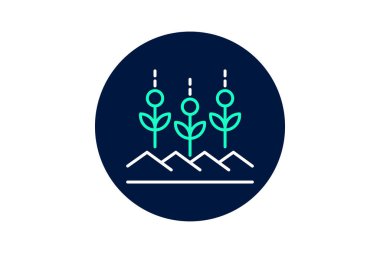 Yeşil Ekin Satırları, vektör, piksel mükemmel, illüstratör dosyası