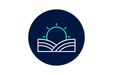 Sunrise Over Field, vektör, piksel mükemmel, illüstratör dosyası