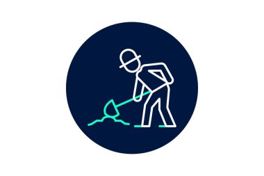 Çiftçi Kazma, vektör, piksel mükemmel, illüstratör dosyası