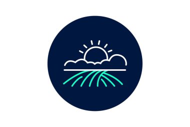 Çiftlik arazisinde Günbatımı, vektör, piksel mükemmel, illüstratör dosyası