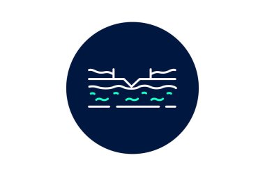 Alandaki Su Kanalları, vektör, piksel mükemmel, illüstratör dosyası