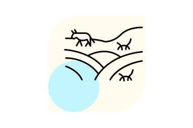 Hayvanlarla Alan, vektör, piksel mükemmel, illüstratör dosyası