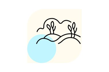 Çalılıklarlı Alan, vektör, piksel mükemmel, illüstratör dosyası