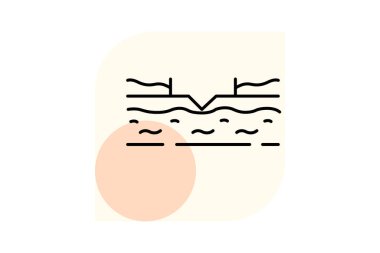 Alandaki Su Kanalları, vektör, piksel mükemmel, illüstratör dosyası