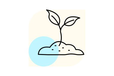 Filizlenme Toprakta, vektör, piksel mükemmel, illüstratör dosyası