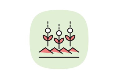 Yeşil Ekin Satırları, vektör, piksel mükemmel, illüstratör dosyası