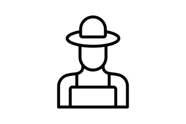 Köy çiftçisi, vektör, piksel mükemmel, illüstratör dosyası