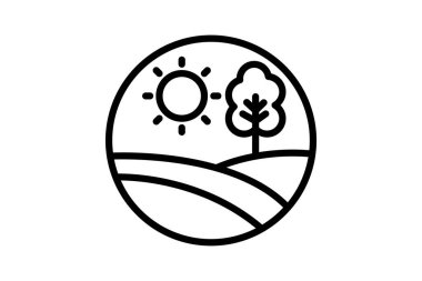 Sunset Çiftlik Yolu, vektör, piksel mükemmel, illüstratör dosyası