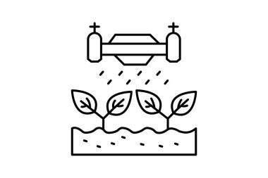 Çiftliğin üstündeki dron, vektör, piksel mükemmel, illüstratör dosyası