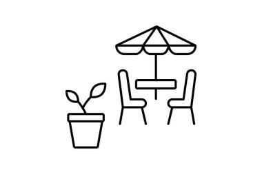 Blooming Terrace, vektör, piksel mükemmel, illüstratör dosyası