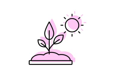 Güneş Işığı Çiftliği, vektör, piksel mükemmel, illüstratör dosyası