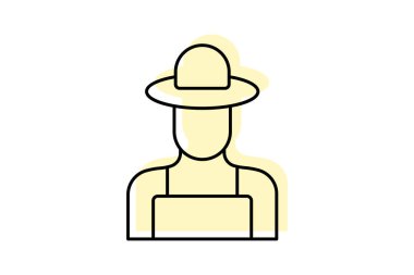 Köy çiftçisi, vektör, piksel mükemmel, illüstratör dosyası