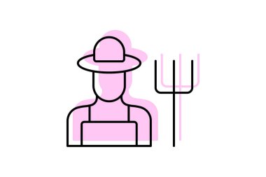 Çiftçi Gölgesi, vektör, piksel mükemmel, illüstratör dosyası