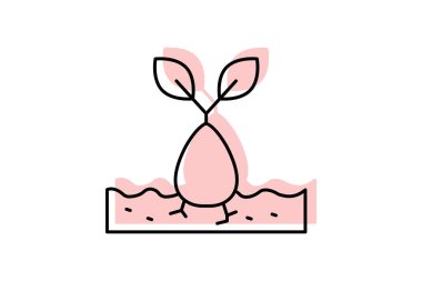 Tohum bırakma anı, vektör, piksel mükemmel, illüstratör dosyası