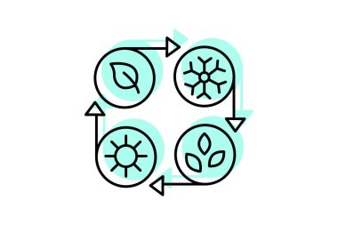 Sezon Vardiyası Çiftliği, vektör, piksel mükemmel, illüstratör dosyası