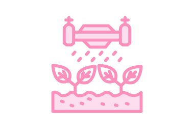 Çiftliğin üstündeki dron, vektör, piksel mükemmel, illüstratör dosyası