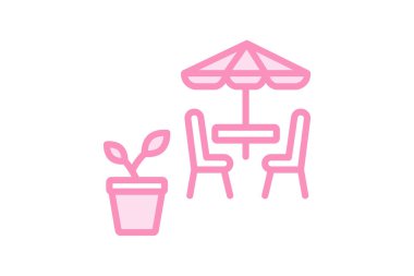 Blooming Terrace, vektör, piksel mükemmel, illüstratör dosyası