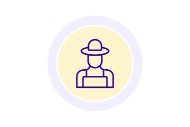 Köy çiftçisi, vektör, piksel mükemmel, illüstratör dosyası